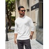 image:imageCOOFANDY Mens Long Sleeve T Shirt Heavyweight Crew Neck TShirt Premium Cotton TeeWhite