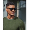 image:imageCOOFANDY Mens Long Sleeve T Shirts Cotton Crew Neck Heavyweight Tee Shirts Color Block Casual Pullover ShirtArmy Green
