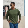 image:imageCOOFANDY Mens Long Sleeve T Shirts Cotton Crew Neck Heavyweight Tee Shirts Color Block Casual Pullover ShirtArmy Green