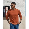 image:imageCOOFANDY Mens Long Sleeve T Shirts Cotton Crew Neck Heavyweight Tee Shirts Color Block Casual Pullover ShirtCaramel