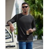 image:imageCOOFANDY Mens Long Sleeve T Shirts Cotton Crew Neck Heavyweight Tee Shirts Color Block Casual Pullover ShirtDark Grey