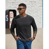 image:imageCOOFANDY Mens Long Sleeve T Shirts Cotton Crew Neck Heavyweight Tee Shirts Color Block Casual Pullover ShirtDark Grey