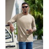 image:imageCOOFANDY Mens Long Sleeve T Shirts Cotton Crew Neck Heavyweight Tee Shirts Color Block Casual Pullover ShirtMoon Grey