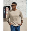image:imageCOOFANDY Mens Long Sleeve T Shirts Cotton Crew Neck Heavyweight Tee Shirts Color Block Casual Pullover ShirtMoon Grey
