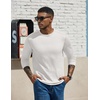 image:imageCOOFANDY Mens Long Sleeve T Shirts Cotton Crew Neck Heavyweight Tee Shirts Color Block Casual Pullover ShirtWhite