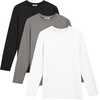 image:imageCOOFANDY Mens Long Sleeve T Shirts Crew Neck Casual Basic Tee Shirt Lightweight Pullover Shirts3 PackblackLight GrayWhite