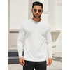 image:imageCOOFANDY Mens Long Sleeve T Shirts Crew Neck Casual Basic Tee Shirt Lightweight Pullover Shirts3 PackblackLight GrayWhite