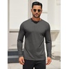 image:imageCOOFANDY Mens Long Sleeve T Shirts Crew Neck Casual Basic Tee Shirt Lightweight Pullover Shirts3 PackblackNavy BlueDark Gray