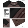 image:imageCOOFANDY Mens Long Sleeve Tee Shirts Casual Crewneck Raglan TShirts Stretchy Baseball Pullover TeeBrown