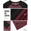 image:imageCOOFANDY Mens Long Sleeve Tee Shirts Casual Crewneck Raglan TShirts Stretchy Baseball Pullover TeeJujube Red