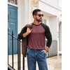 image:imageCOOFANDY Mens Long Sleeve Tee Shirts Casual Crewneck Raglan TShirts Stretchy Baseball Pullover TeeJujube Red