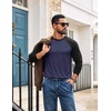 image:imageCOOFANDY Mens Long Sleeve Tee Shirts Casual Crewneck Raglan TShirts Stretchy Baseball Pullover TeeNavy Blue