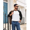 image:imageCOOFANDY Mens Long Sleeve Tee Shirts Casual Crewneck Raglan TShirts Stretchy Baseball Pullover TeeWhite