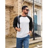 image:imageCOOFANDY Mens Long Sleeve Tee Shirts Casual Crewneck Raglan TShirts Stretchy Baseball Pullover TeeWhite