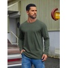 image:imageCOOFANDY Mens Long Sleeve Tee Shirts Cotton Casual Basic TShirtsDark Green