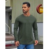 image:imageCOOFANDY Mens Long Sleeve Tee Shirts Cotton Casual Basic TShirtsDark Green