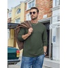 image:imageCOOFANDY Mens Long Sleeve Tee Shirts Cotton Casual Basic TShirtsDark Green