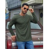 image:imageCOOFANDY Mens Long Sleeve Tee Shirts Cotton Casual Basic TShirtsDark Green