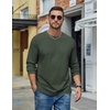 image:imageCOOFANDY Mens Long Sleeve Tee Shirts Cotton Casual Basic TShirtsDark Green