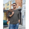 image:imageCOOFANDY Mens Long Sleeve Tee Shirts Cotton Casual Basic TShirtsGray