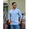 image:imageCOOFANDY Mens Long Sleeve Tee Shirts Cotton Casual Basic TShirtsLight Blue