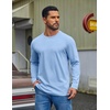 image:imageCOOFANDY Mens Long Sleeve Tee Shirts Cotton Casual Basic TShirtsLight Blue