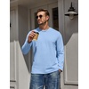 image:imageCOOFANDY Mens Long Sleeve Tee Shirts Cotton Casual Basic TShirtsLight Blue