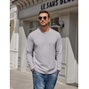 image:imageCOOFANDY Mens Long Sleeve Tee Shirts Cotton Casual Basic TShirtsLight Gray
