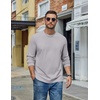 image:imageCOOFANDY Mens Long Sleeve Tee Shirts Cotton Casual Basic TShirtsLight Gray