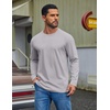 image:imageCOOFANDY Mens Long Sleeve Tee Shirts Cotton Casual Basic TShirtsLight Gray