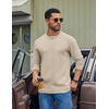 image:imageCOOFANDY Mens Long Sleeve Tee Shirts Cotton Casual Basic TShirtsLight Khaki