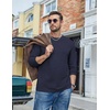 image:imageCOOFANDY Mens Long Sleeve Tee Shirts Cotton Casual Basic TShirtsMidnight Blue