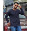 image:imageCOOFANDY Mens Long Sleeve Tee Shirts Cotton Casual Basic TShirtsMidnight Blue
