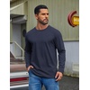 image:imageCOOFANDY Mens Long Sleeve Tee Shirts Cotton Casual Basic TShirtsMidnight Blue