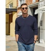 image:imageCOOFANDY Mens Long Sleeve Tee Shirts Cotton Casual Basic TShirtsMidnight Blue