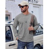 image:imageCOOFANDY Mens Long Sleeve Tee Shirts Cotton Vintage Washed T Shirts Relaxed Fit Basic TeesBlack  Light Grey
