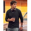 image:imageCOOFANDY Mens Long Sleeve Tee Shirts Cotton Vintage Washed T Shirts Relaxed Fit Basic TeesBlack