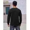 image:imageCOOFANDY Mens Long Sleeve Tee Shirts Cotton Vintage Washed T Shirts Relaxed Fit Basic TeesBlack