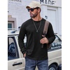 image:imageCOOFANDY Mens Long Sleeve Tee Shirts Cotton Vintage Washed T Shirts Relaxed Fit Basic TeesBlack