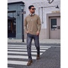 image:imageCOOFANDY Mens Long Sleeve Tee Shirts Cotton Vintage Washed T Shirts Relaxed Fit Basic TeesKhaki
