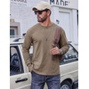 image:imageCOOFANDY Mens Long Sleeve Tee Shirts Cotton Vintage Washed T Shirts Relaxed Fit Basic TeesKhaki