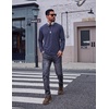 image:imageCOOFANDY Mens Long Sleeve Tee Shirts Cotton Vintage Washed T Shirts Relaxed Fit Basic TeesNavy Blue