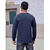 image:imageCOOFANDY Mens Long Sleeve Tee Shirts Cotton Vintage Washed T Shirts Relaxed Fit Basic TeesNavy Blue