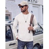 image:imageCOOFANDY Mens Long Sleeve Tee Shirts Cotton Vintage Washed T Shirts Relaxed Fit Basic TeesWhite