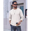 image:imageCOOFANDY Mens Long Sleeve Tee Shirts Cotton Vintage Washed T Shirts Relaxed Fit Basic TeesWhite