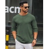 image:imageCOOFANDY Mens Long Sleeve Tee Shirts Crew Neck Casual Soft TeesArmy Green