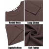 image:imageCOOFANDY Mens Long Sleeve Tee Shirts Crew Neck Casual Soft TeesBrown