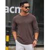 image:imageCOOFANDY Mens Long Sleeve Tee Shirts Crew Neck Casual Soft TeesBrown