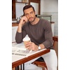 image:imageCOOFANDY Mens Long Sleeve Tee Shirts Crew Neck Casual Soft TeesBrown