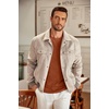 image:imageCOOFANDY Mens Long Sleeve Tee Shirts Crew Neck Casual Soft TeesCaramel
